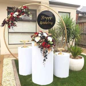 Moda kare düğün çiçek balon standı kare zemin altın 2 metre örgü arka planında kemer - Product Image 2