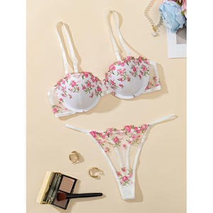 Igh20084 Hoge Kwaliteit Verdikking Verzamelde Push-Up Lingerie Borduurwerk Kant Vrouwen Sexy Lingerie Lady Bh Slips Ondergoed Sets - Product Image 5