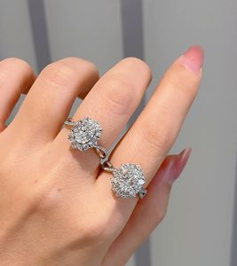 Bague Xinfly en or blanc 18 carats véritable avec diamant de laboratoire 1 carat D VVS, bijoux fins personnalisés en Au750, motif classique, anniversaire - Product Image 4