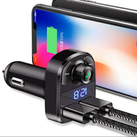 X8 Kit pengisi daya cepat mobil, adaptor mobil pemancar FM pengisian daya Cepat 3,1a mobil USB ganda pemutar MP3
