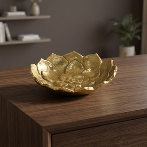 Plateau décoratif en métal doré en forme de fleur, plateau floral, boîte à bijoux, récipient à bibelots pour la décoration de la table à la maison, cadeau, vente en gros - Product Image 2
