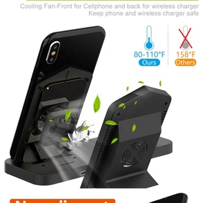 3 en 1 W 10W Qi rápido del teléfono inalámbrico cargador para iPhone Samsung <span class=keywords><strong>Apple</strong></span> <span class=keywords><strong>Watch</strong></span> Series - Product Image 3
