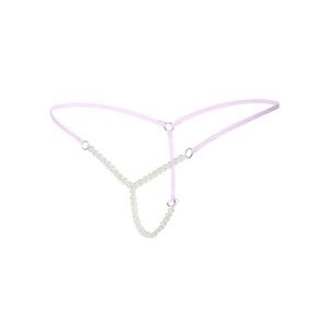 Tangas sexys de mujer más vendidas con entrepierna abierta, cadenas de cuentas, bragas de talle bajo, ropa interior tipo T-back con perlas y bolas. - Product Image 3