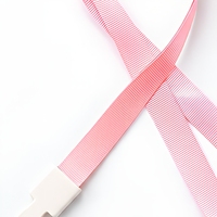 Lanière plate rose en polyester avec boucle ABS pour porte-badge et carte d'accès