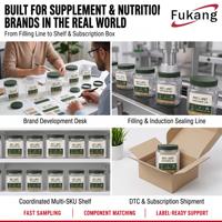 Emballages personnalisés en PET transparent RPET pour compléments alimentaires, design carré, bouchon à vis, étiquette avec joint en feuille d'aluminium, recyclable, fabrication OEM ODM
