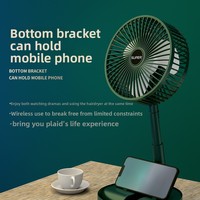 Ventilateur de bureau, ventilateur miniature rétractable pour l'extérieur, ventilateur pliable rechargeable par USB pour la maison, le bureau et le camping, 3 vitesses, 3 pales