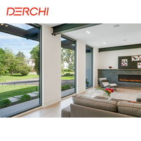 Ventanas de aluminio de impacto de huracán Ventanas fijas de imagen de doble acristalamiento de piso a techo de vidrio ultra grande