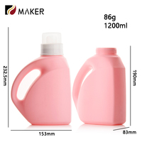 1300ml 1200ml 1000ml 1l vide HDPE détergent à lessive emballage de remplacement Pe plastique vêtements nettoyant distributeur adoucissant bouteille