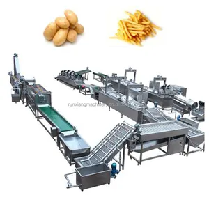 Custom Fully Automatic Industrial Frozen French Fries Production Line Cassava Fresh Finger Potato Chips Making Machine Price