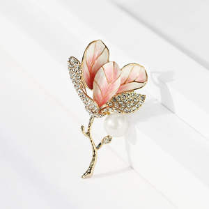 Broche fleur en cristal de diamant tendance coréenne, bouquet bleu, cadeau de mariage, fête, alliage plaqué or, vêtement de mode haut de gamme - Product Image 2