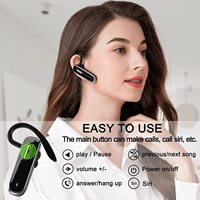 Headset In-Ear nirkabel Mini 5.0, Headphone tunggal bisnis Handsfree Earphone untuk telepon notebook Headset Trucker