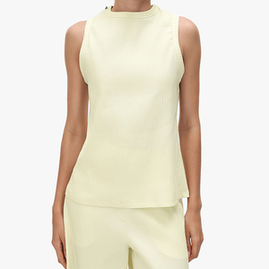 Débardeur minimaliste pour femme, col rond, sans manches, coupe ajustée, léger, respirant, amincissant, pour le Pilates, le fitness et le yoga - Product Image 3