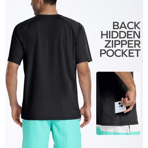 เสื้อว่ายน้ำผู้ชาย แห้งเร็ว UPF50+ ป้องกันรังสียูวี แขนสั้น เสื้อชายหาด - Product Image 2