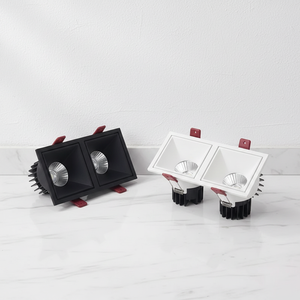 <span class=keywords><strong>Focos</strong></span> LED de Doble Cabezal Cuadrados Blancos y Negros, Foco de Techo LED Empotrable de Aluminio COB para Interiores - Product Image 1