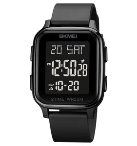 Montre-bracelet numérique LED de luxe pour homme <span class=keywords><strong>Skmei</strong></span> <span class=keywords><strong>1858</strong></span>, cadran carré, verre en résine, bracelet de 37 mm, largeur de 20 mm - Product Image 1