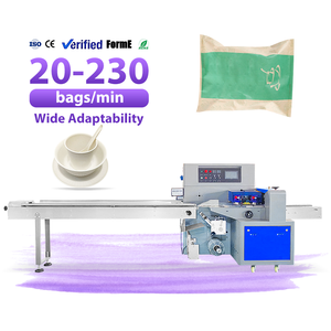 Machine d'emballage semi-automatique à haut rendement pour vaisselle jetable, petite machine d'emballage à flux continu - Product Image 1
