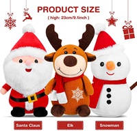 Décoration de Noël en forme de cerf, bonhomme de neige et Père Noël de 25 cm, super douce, avec doublure en maille pelucheuse, jouet anti-stress pour enfants