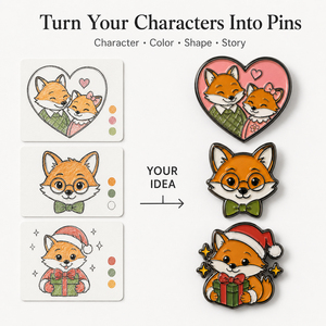 เข็มกลัดรูปคู่จากภาพยนตร์แอนิเมชั่น <span class=keywords><strong>Mr</strong></span>. <span class=keywords><strong>Fox</strong></span> & Heart  งานเคลือบสีสวยงาม  ของขวัญทำมือจากโลหะ สำหรับติดกระเป๋าเป้สะพายหลัง - Product Image 4