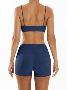 Спортивная одежда для фитнеса с логотипом на заказ, Быстросохнущий Фитнес костюм, одежда для йоги, бюстгальтер, шорты, комплект для занятий спортом - Product Image 4