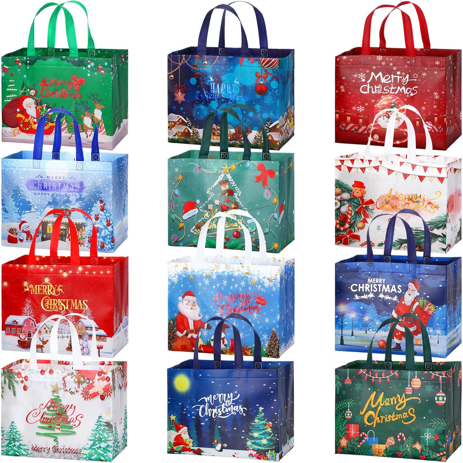 Bolsas de regalo personalizadas no tejidas Feliz sublimación Navidad eco dulce galleta regalo cartón artesanía bolsa logo regalo niños a granel reutilizable