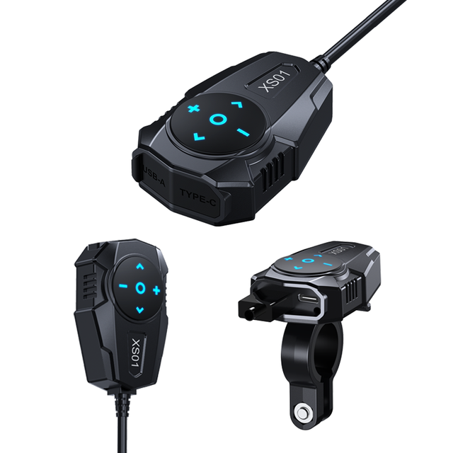 XS01 IP66 Waterproof Motorcycle Quick Charger USB + Type C Dual Port with Wireless Controller for Motorbike