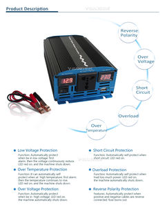 Inversor Solar de Red de 600W 1000W, Onda Sinusoidal Pura, <span class=keywords><strong>12V</strong></span> <span class=keywords><strong>24V</strong></span> 220V 110V, Alta Eficiencia 99%, para Aire Acondicionado Industrial - Product Image 4