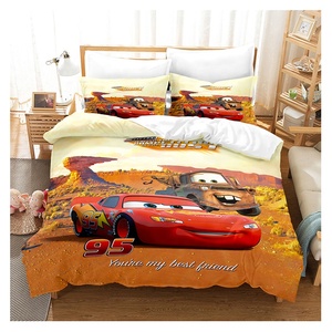 Juego de cama de dibujos animados para niños al por mayor, <span class=keywords><strong>funda</strong></span> nórdica de coche de tamaño doble, juego de edredón de 3 uds para niños - Product Image 1