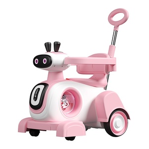 Mini moto <span class=keywords><strong>3</strong></span> en 1, voiture à pédales 6V pour enfants de 1 à 4 ans, voiture à pédales électrique à 4 roues avec télécommande et poignée de poussée - Product Image 1