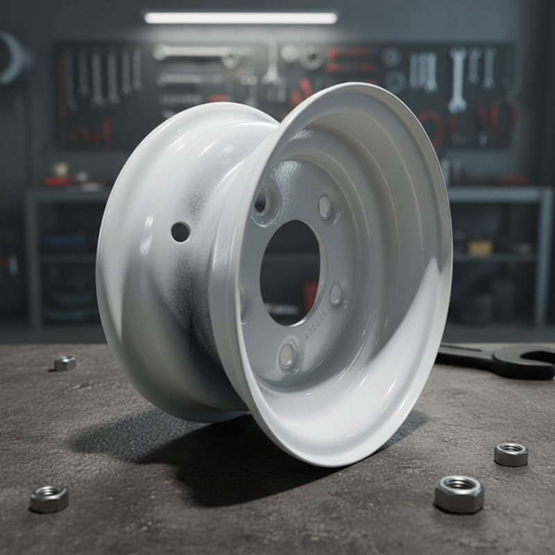 New White Steel Trailer Wheel with