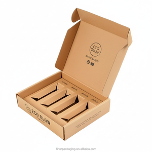 Boîte d'expédition cosmétique de luxe personnalisée avec logo imprimé, boîte en carton ondulé type avion avec insert en papier sur mesure - Product Image 1
