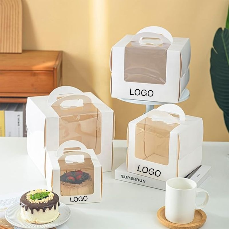 Custom Transparent Cake Box Birthday Personalized Clear Window Bakery Cake Gift Box Packaging