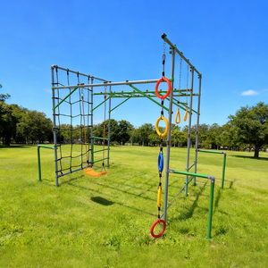 Structure d'escalade multifonctionnelle pour enfants, type Montessori, avec échelle, balançoire, barres de grimpe et mur d'escalade, pour extérieur et pelouses - Product Image 2