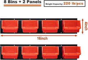 פלסטיק קיר מדפי לערום קופסות מחזיק ארגז כלים מברג מוסך ארון מערכות כלי תיבה ארגונית - Product Image 5