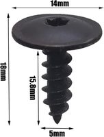 Tornillos de acero con óxido negro para carrocería de automóvil, guardabarros, parachoques, revestimiento interior del arco de rueda, protector contra salpicaduras, tornillo para cubierta del motor, Clase 8.8