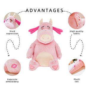 <span class=keywords><strong>Peluche</strong></span> Super Morbido Personalizzato, Mucca Rosa Seduta, Adorabile Animale Imbottito Ponderato, Crea la Tua Linea di <span class=keywords><strong>Peluche</strong></span> - Product Image 3