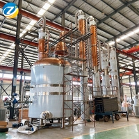 ZJ 20000L plaques de colonne de reflux en cuivre rouge à grande échelle condenseur en acier inoxydable pour vin de vodka au rhum avec chauffage au gaz à la vapeur