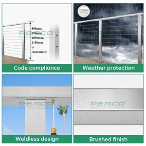 <span class=keywords><strong>Balustrade</strong></span> extérieure de câble d'acier inoxydable en métal de maison moderne Offre Spéciale conçoit la <span class=keywords><strong>balustrade</strong></span> noire de fil de balcon - Product Image 4