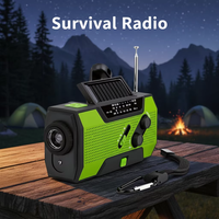 Radio de Emergencia Solar de Manivela con Linterna, AM/FM/NOAA, Batería Externa de 2000mAh y Función SOS