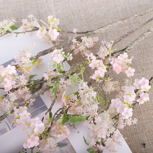 Flores Artificiales de Cerezo QIHAO, Color Rosa Blanco, Espiral, Plástico, Seda, Alta Simulación, Decoración para el Hogar, Primavera - Product Image 4