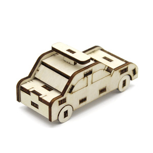 Kit de modelo de coche de madera, juguete educativo de ciencia para niños de 4 a 6 años, montaje manual, forma de dibujos animados, sin batería - Product Image 3