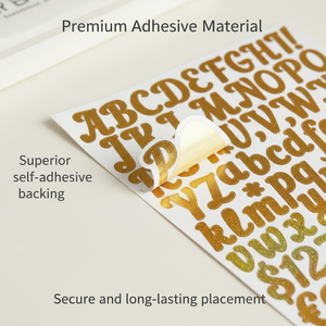 Custom Glossy Vinyl PP UV Coated Glitter Letter Number Stickers Self-adhesive Waterproof DIY Crafts Photo Frames Candle Art - Product Image 4
