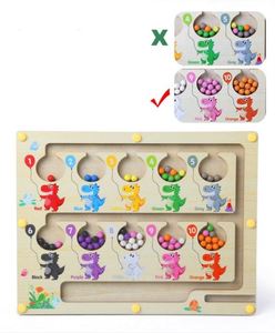 Jeu de labyrinthe magnétique en bois pour l'apprentissage de la motricité fine avec correspondance des couleurs et des nombres et comptage pour les enfants de 2 à 9 ans - Product Image 5