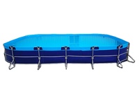 Bâche d'usine pour grands bassins rectangulaires pliables en PVC, équipement de filtration pour l'élevage de poissons, capacités de 1000L à 500000L, épaisseur de 0,8mm à 2mm