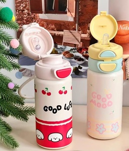 Caneca térmica do aço inoxidável 316 meninas bonitos e crianças copos de água palha 500ml 17oz - Product Image 5