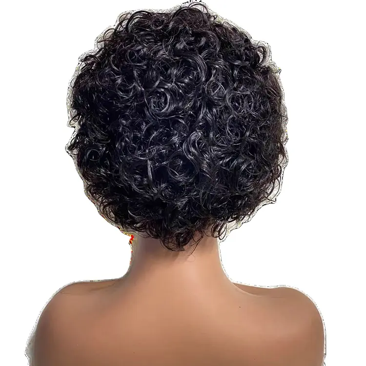 Manufacturers Hot Selling Human Hair Half Wig Short Cut Wig Curly Hair Products Suitable For Female Wig Products