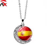 Collier drapeau de pays, collier de football américain pour femme, pendentif polyvalent et rotatif pour chaîne de pull, collier drapeau du Portugal