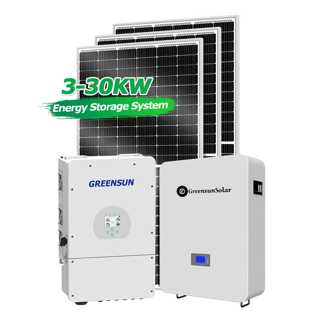 Penyimpanan Energi Matahari, 5kW 8KW 10kW 20kW hibrida rumah semua dalam satu sistem 3 fase efisiensi tinggi
