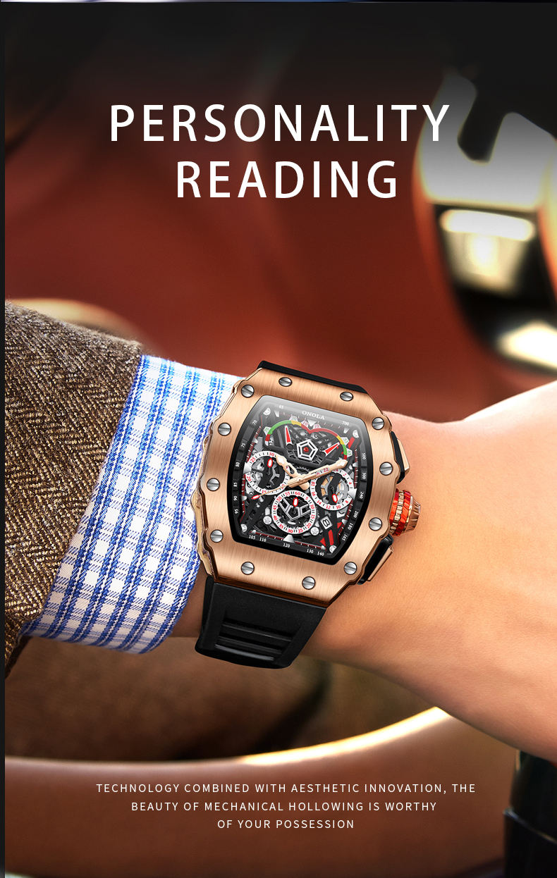 ONOLA 6827 orologi da polso al quarzo con Design vuoto