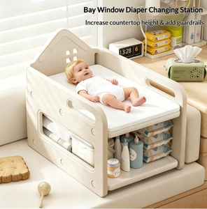 <span class=keywords><strong>Table</strong></span> à <span class=keywords><strong>langer</strong></span> Feelkids en plastique pour baie vitrée, station de bain tactile, lit de rangement multifonctionnel pour soins de bébé - Product Image 5