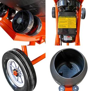 4 Cu.Ft Mesin pengaduk semen poli portabel 115V 0,5 hp, alat pencampur beton gerobak roda listrik untuk Stucco - Product Image 3